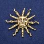Brosche Anhänger Sonne 53×62 mm, goldfarbenes Metall