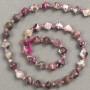 Turmalin-Perlen auf Schnur, facettierte rhombusformige Perlen Ø 8×8 mm, Länge ca. 39 cm (+/-) Seed-Bead-Einlagen 3×3 mm