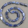 Sodalit-Perlen auf Schnur, facettiert 11×7 mm, Länge ca. 38 cm (+/-) (mit Seed-Beads 3×2 mm)