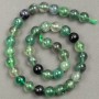 Naturstein-Perlen aus Fluorit auf Faden, Durchmesser 10 mm, Länge 39 cm +