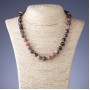 Kette aus Rhodonit, Perlen Ø 10 mm, Länge 46–48 cm