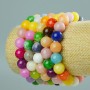 Armband aus getöntem Quarz, assortiert (Einzelstück) Kugel, Durchmesser ca. 10 mm, Länge 18 cm
