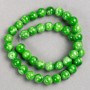 Jade-Perlen (künstliches Acryl) auf Schnur, glatte Kugel, Durchmesser 10,5 mm, Länge ca. 40 cm