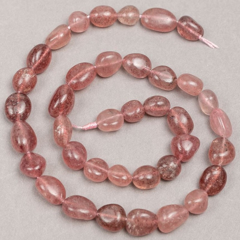 Perlen aus Erdbeerquarz, facettierte Rondellperlen, Durchmesser 8×12 mm, Länge 38 cm