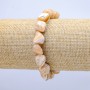 Elastisches Armband aus natürlichem Perlmutt – beige, Perlmuttglanz, Durchmesser ca. 19×12 mm, Länge ca. 18 cm