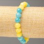 Elastikarmband mit Aquamarin- und Citrinperlen aus Acryl (künstlich), Durchmesser 8,5 mm, Länge 18 cm