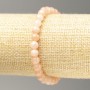 Armband auf Elastikband, Selenit-Imitat aus Acryl, glatte Kugel, Durchmesser ca. 6 mm, Länge ca. 18 cm