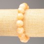 Armband aus künstlichem Selenit (Acryl) auf elastischem Gummiband – glatte Kugeln, Durchmesser ca. 12,5 mm, Länge ca. 18 cm