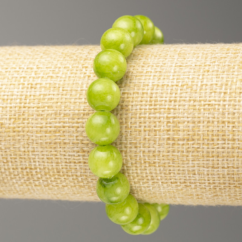 Elastisches Armband aus Onyx-Imitation, Acrylkugeln, glatte Kugeln, Durchmesser ca. 10 mm, Länge ca. 18 cm