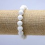 Armband aus weißem Achat – glatte Kugeln Ø 10 mm, Länge ca. 18 cm, Stretch