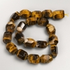 Tigerauge-Perlen auf Schnur, facettierte Naturperlen, Durchmesser ca. 15×20 mm, Länge ca. 39 cm
