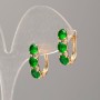 Ohrringe Xuping 18K-Vergoldung mit grünem Stein und weißen Strasssteinen, 17×5 mm