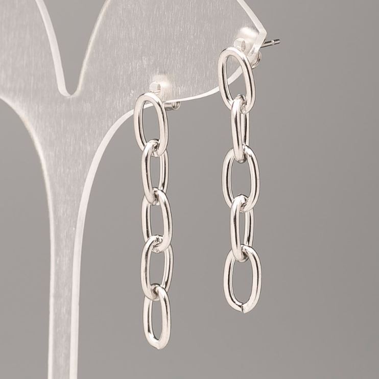 Xuping Ohrstecker Kugel mit Rhodiumbeschichtung, Durchmesser 6,5 mm, Länge 3,5 cm +