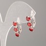 Ohrringe Xuping mit roten Steinen und weißen Strasssteinen, 17×5 mm, rhodiniert