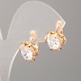 Xuping Ohrringe 18K-Vergoldung mit weißem Kristall, Durchmesser 12,5 × 11 mm