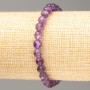 Armband aus natürlichem Amethyst, facettierte Kugeln, Durchmesser ca. 6 mm, Länge ca. 18 cm, auf elastischem Band