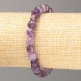 Armband aus natürlichem Amethyst – facettierte Würfel, Durchmesser ca. 7 mm, Länge ca. 18 cm