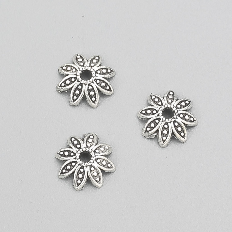 Endkappe silberfarben, Durchmesser ca. 10×3 mm, Verpackung ca. 20 g, ca. 80 Stück
