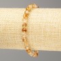Armband aus Citrin – natürlicher Stein, facettierte Kugeln, Durchmesser 6 mm, Länge 18 cm, elastisches Band