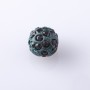 Shamballa-Perle, Durchmesser 10 mm, dunkelgrün facettiert, 9 Stück