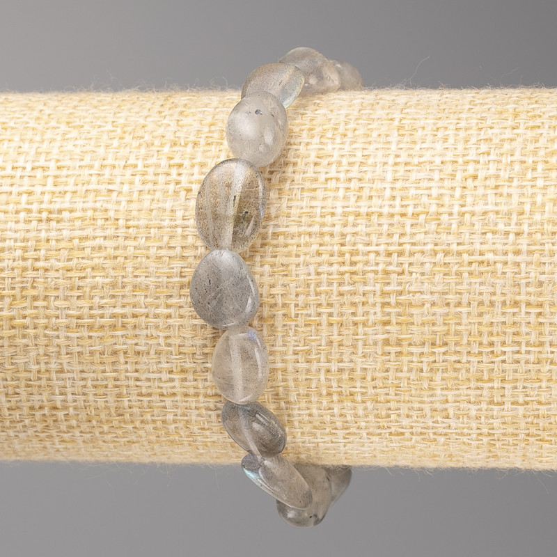 Armband aus Labradorit, facettierte Perlen, Durchmesser 10–12 mm ±, mit elastischem Band, Länge 18 cm+