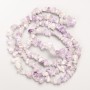 Amethyst-Naturstein-Chips auf Schnur, Durchmesser 8 x 3 mm, Länge ca. 80 cm
