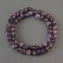 Amethyst-Perlen aus natürlichem Stein, facettierte Würfel, auf Schnur, Durchmesser ca. 7 mm, Länge ca. 38 cm