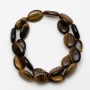 Tigerauge-Natursteinperlen, oval, Durchmesser 13×18×6 mm, Länge 40 cm auf Faden