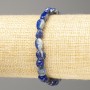 Armband aus natürlichem Lapislazuli, facettierte Perlen, Durchmesser ca. 7–8 mm, Länge 18 cm (Stretch-Armband)