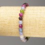 Armband aus Natursteinen, assortierte facettierte Kugeln, Durchmesser ca. 6 mm, Länge 18 cm (Elastikband)