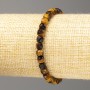 Armband aus Tigerauge, natürlicher Stein, facettierte Würfel 5×5 mm, Länge 18 cm (Elastik)
