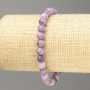 Armband aus künstlichem Lepidolith (Acryl) glatte Kugel, Durchmesser 6,5 mm, Länge 18 cm (Elastik)