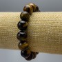 Armband aus Tigerauge – glatte Kugeln, Durchmesser ca. 12 mm, Länge ca. 18 cm (Stretch)
