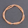 Getönte pfirsichfarbene Perlmuttperlen, zylindrisch, Durchmesser ca. 3,5 x 3,5 mm, Länge ca. 40 cm, auf Faden