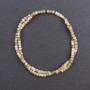 Beige Perlmutt-Rondellperlen, glatt, Durchmesser 4×3 mm, Länge 40 cm ± auf Faden