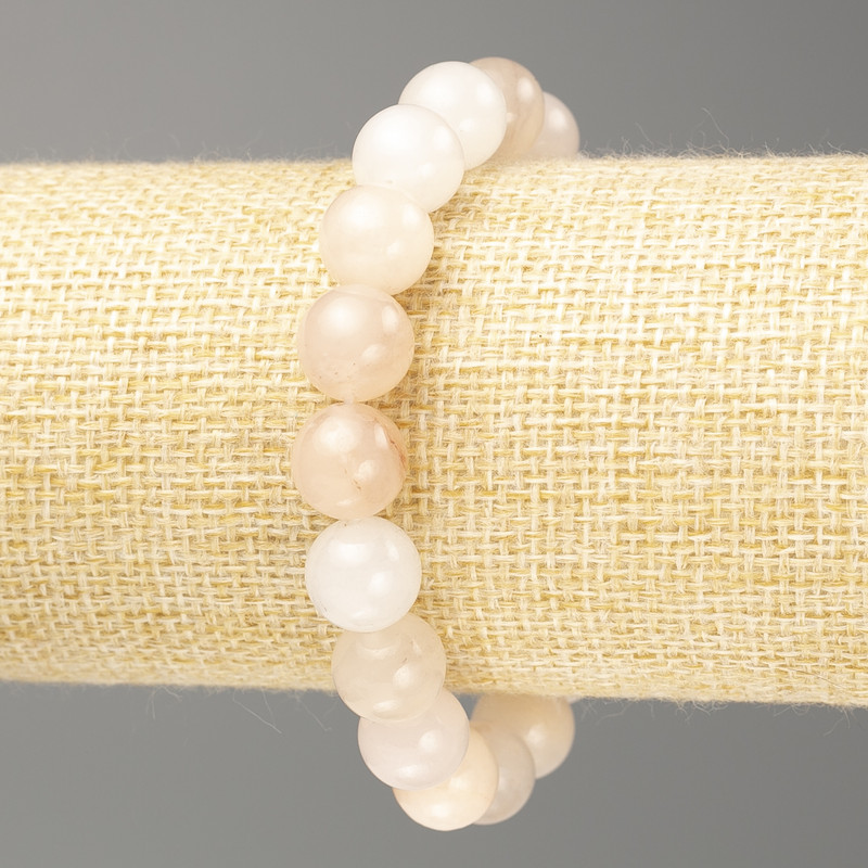 Armband Selenit (künstliches Acryl) glatte Kugeln, Durchmesser ca. 10,5 mm, Länge 18 cm (Stretch)