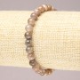 Selenit-Naturstein-Armband auf Gummiband, glatte Kugel, Durchmesser 6 mm+
