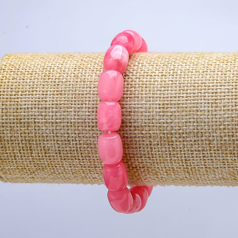 Armband aus künstlichem Turmalin, Fassperlen, auf Elastikband, Maße 9 x 11 mm, Länge 18 cm