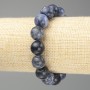 Sodalit-Armband aus natürlichem Stein, glatte Kugeln, Durchmesser ca. 12,5 mm, Länge 18 cm (Elastik)
