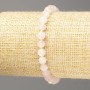 Armband aus Rosenquarz, Naturstein, facettierte Kugel, Durchmesser ca. 6 mm, Länge ca. 18 cm (Elastikband)