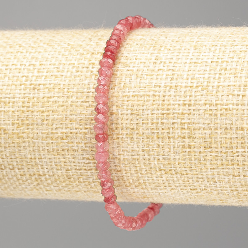 Armband Turmalin (synthetisch) – facettierte Rondellen, Durchmesser ca. 4 × 3 mm, Länge 18 cm (Stretch)