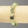 Armband aus Prehnit, natürlicher Stein, glatte Kugeln, Durchmesser ca. 10 mm, auf Elastikband, Länge 18 cm (Stretch)