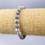 Armband aus grauem Ozean-Jaspis (künstliches Acryl), glatte Kugel, Durchmesser 8 mm, Länge 18 cm (Stretch)