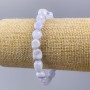 Armband aus blauem Achat, facettierte Perlen, Durchmesser ca. 10×8 mm, Umfang ca. 18 cm (Stretch)
