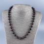Halskette aus natürlichem Granat mit glatten Granatkugeln, Durchmesser ca. 10,5 mm, Länge 48 cm