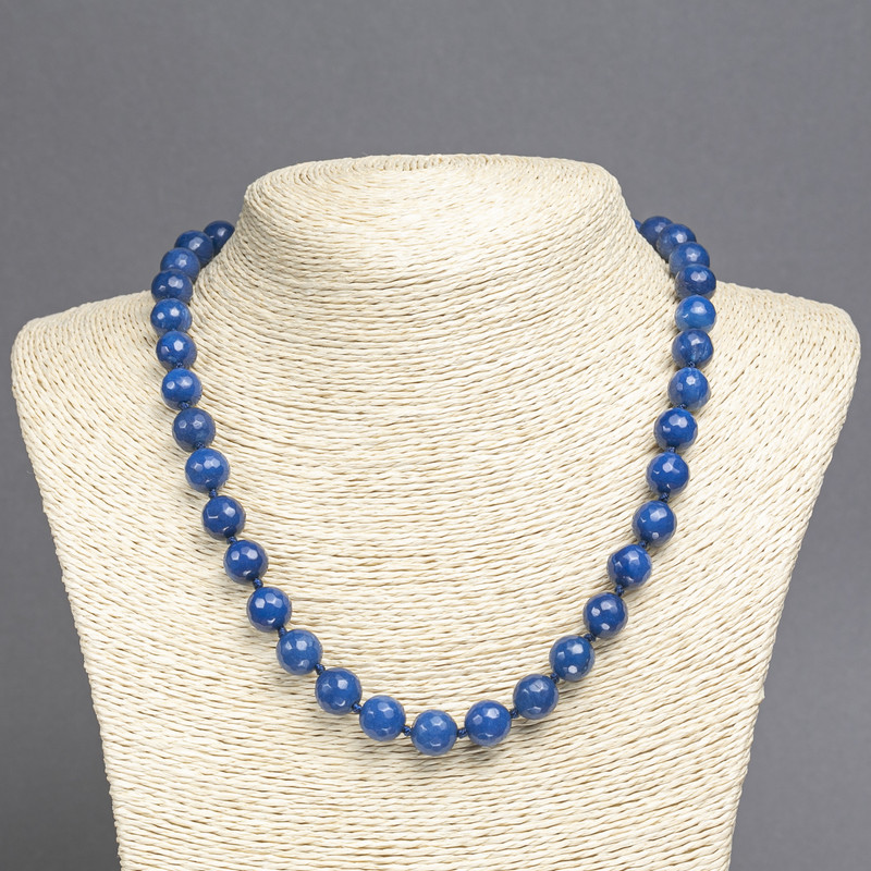 Kette aus Apatit (synthetisch) – facettierte Kugeln, Durchmesser 10 mm, Länge ca. 45 cm