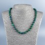 Azurit-Naturstein-Kette aus glatten Kugeln, Durchmesser 8 mm, Länge 48 cm +
