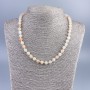 Kette aus künstlichem Selenit, glatte Kugeln, Durchmesser ca. 7 mm, Länge 50 cm