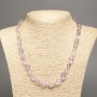 Kette aus Natur-Amethyst, facettiert, Durchmesser der Perlen ca. 11×7 mm, Länge ca. 48 cm