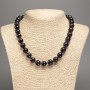 Kette aus natürlichem Amethyst, glatte Kugeln, Durchmesser ca. 12 mm, Länge 48 cm